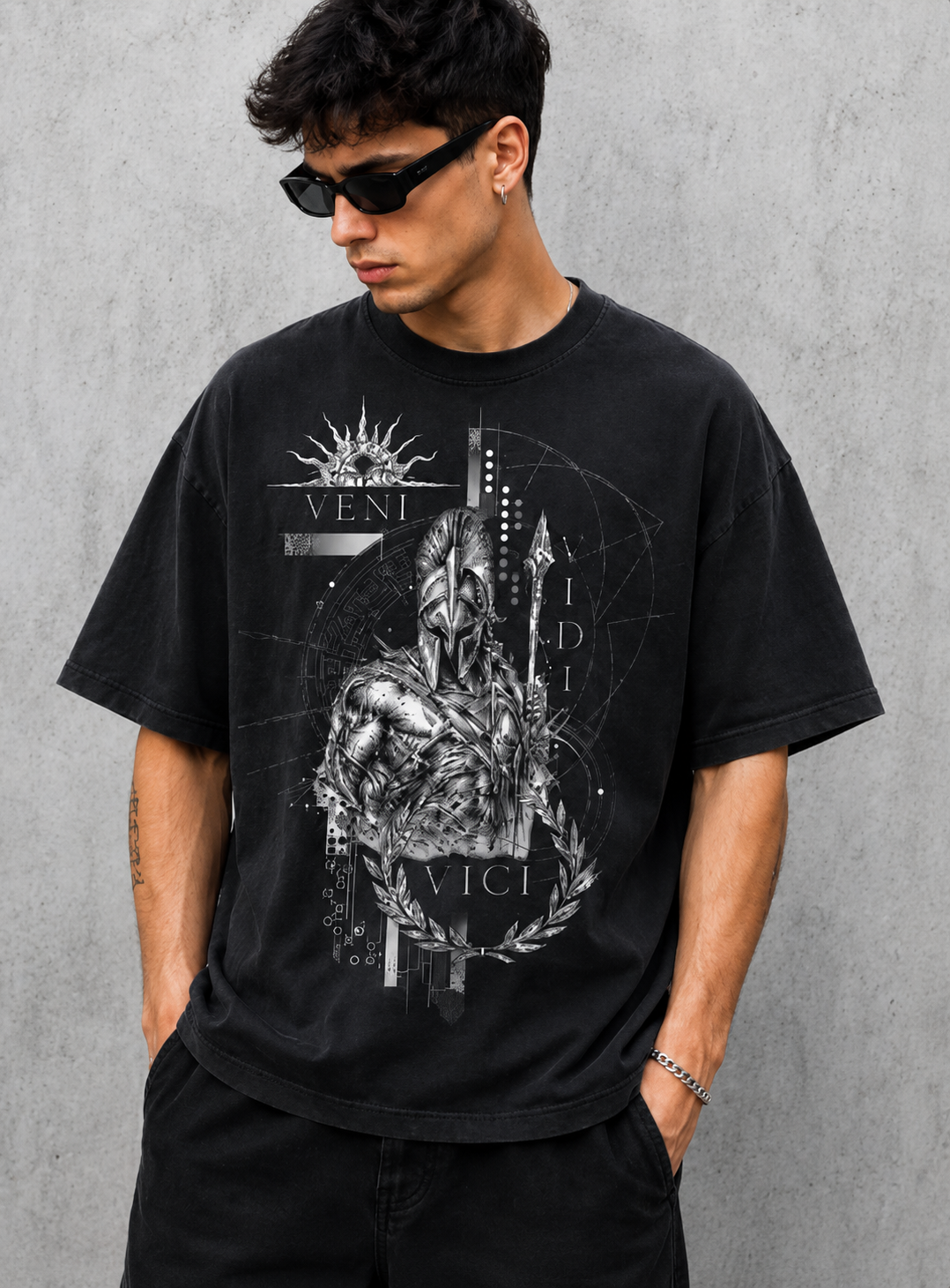 Home green wing back graphic oversized tee
